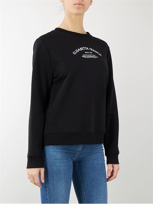 Crew-neck cotton sweatshirt with logo print Elisabetta Franchi ELISABETTA FRANCHI |  | MD00241E2110